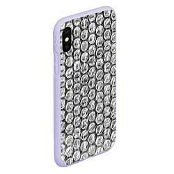 Чехол iPhone XS Max матовый Пупырка - текстура, цвет: 3D-светло-сиреневый — фото 2