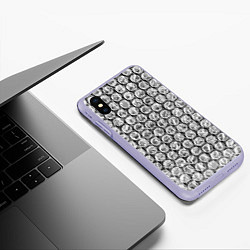 Чехол iPhone XS Max матовый Пупырка - текстура, цвет: 3D-светло-сиреневый — фото 2