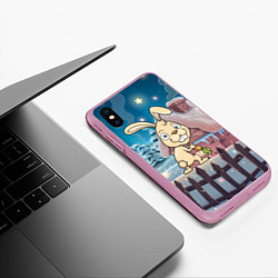 Чехол iPhone XS Max матовый Кролик с морковкой - символ 2023, цвет: 3D-розовый — фото 2