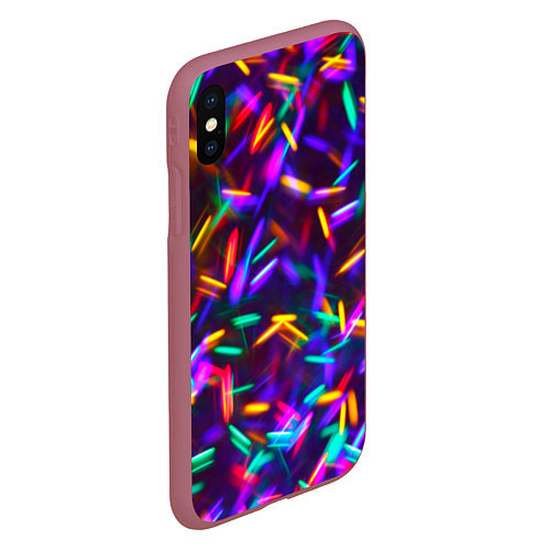 Чехол iPhone XS Max матовый Цветомузыка / 3D-Малиновый – фото 2