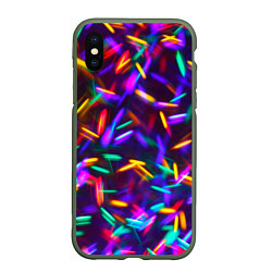 Чехол iPhone XS Max матовый Цветомузыка, цвет: 3D-темно-зеленый