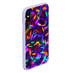 Чехол iPhone XS Max матовый Цветомузыка, цвет: 3D-светло-сиреневый — фото 2