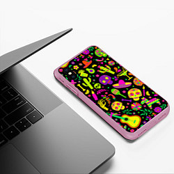 Чехол iPhone XS Max матовый Mexican motifs, цвет: 3D-розовый — фото 2