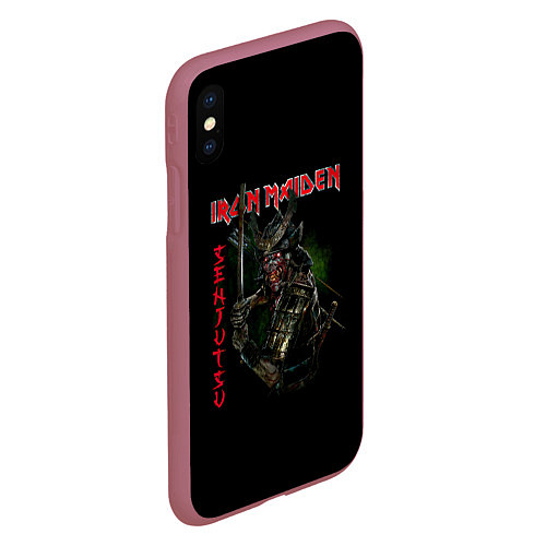 Чехол iPhone XS Max матовый Iron Maiden Senjutsu samurai / 3D-Малиновый – фото 2