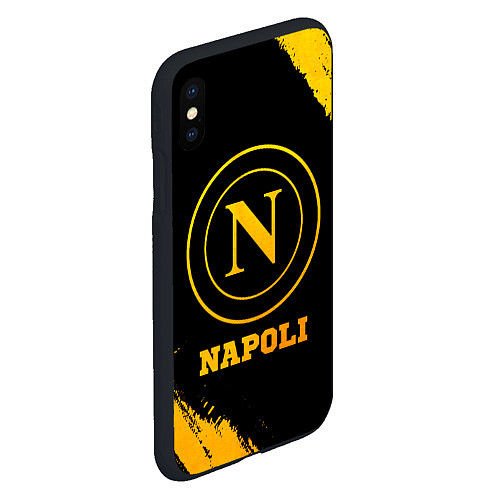 Чехол iPhone XS Max матовый Napoli - gold gradient / 3D-Черный – фото 2