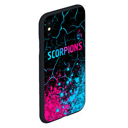 Чехол iPhone XS Max матовый Scorpions - neon gradient: символ сверху, цвет: 3D-черный — фото 2