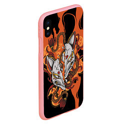 Чехол iPhone XS Max матовый Огненная маска кицунэ, цвет: 3D-баблгам — фото 2