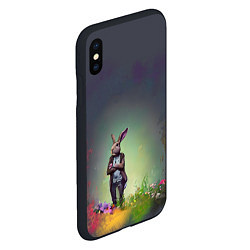 Чехол iPhone XS Max матовый Кролик на стиле, цвет: 3D-черный — фото 2