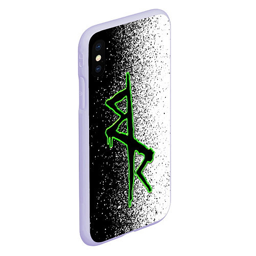 Чехол iPhone XS Max матовый Нетраннеры: Логотип / 3D-Светло-сиреневый – фото 2