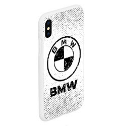 Чехол iPhone XS Max матовый BMW с потертостями на светлом фоне, цвет: 3D-белый — фото 2