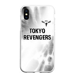 Чехол iPhone XS Max матовый Tokyo Revengers glitch на светлом фоне: символ све, цвет: 3D-белый