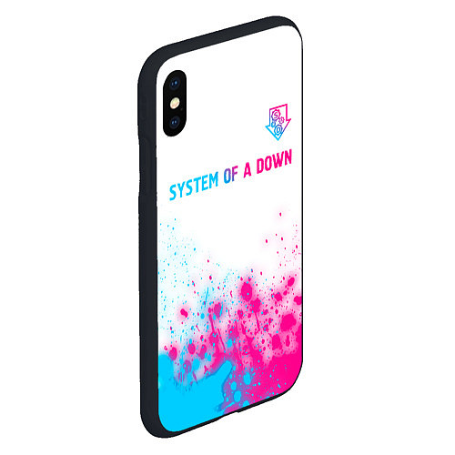 Чехол iPhone XS Max матовый System of a Down neon gradient style: символ сверх / 3D-Черный – фото 2