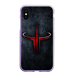 Чехол iPhone XS Max матовый Quake 3 arena, цвет: 3D-светло-сиреневый