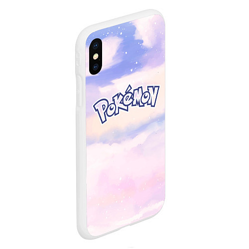 Чехол iPhone XS Max матовый Pokemon sky clouds / 3D-Белый – фото 2