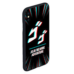 Чехол iPhone XS Max матовый Символ JoJo Bizarre Adventure в стиле glitch на те, цвет: 3D-черный — фото 2