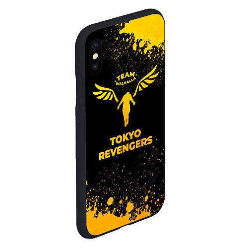 Чехол iPhone XS Max матовый Tokyo Revengers - gold gradient / 3D-Черный – фото 2