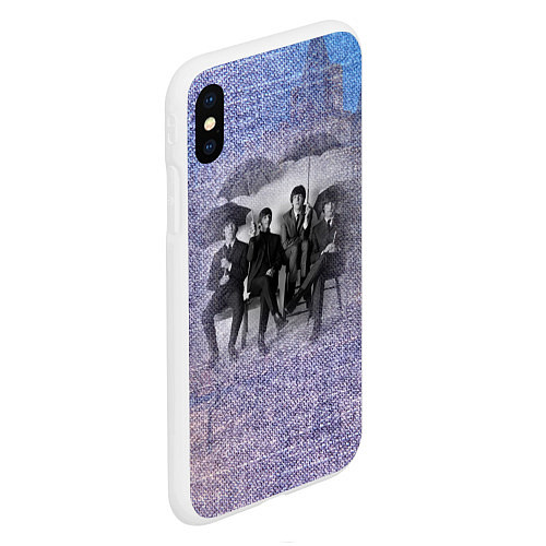 Чехол iPhone XS Max матовый The Beatles - Liverpool - England / 3D-Белый – фото 2
