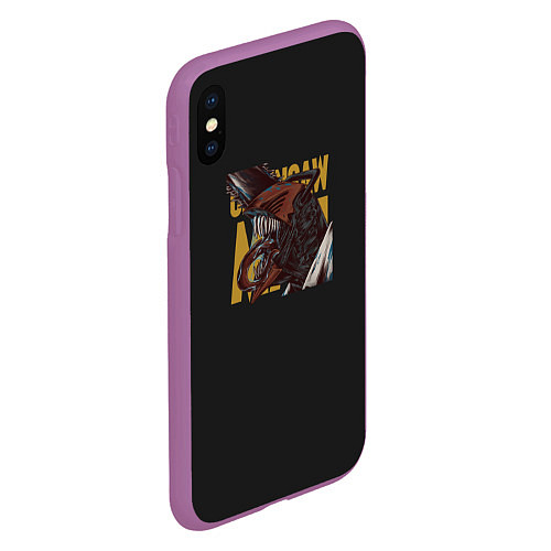 Чехол iPhone XS Max матовый Человек-Бензопила / 3D-Фиолетовый – фото 2