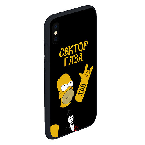 Чехол iPhone XS Max матовый Сектор Газа Гомер Симпсон рокер / 3D-Черный – фото 2