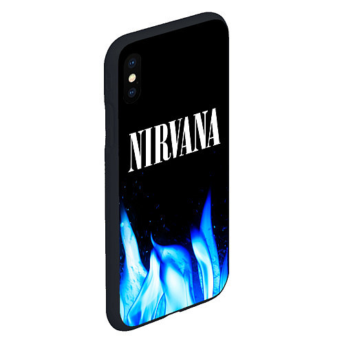 Чехол iPhone XS Max матовый Nirvana blue fire / 3D-Черный – фото 2