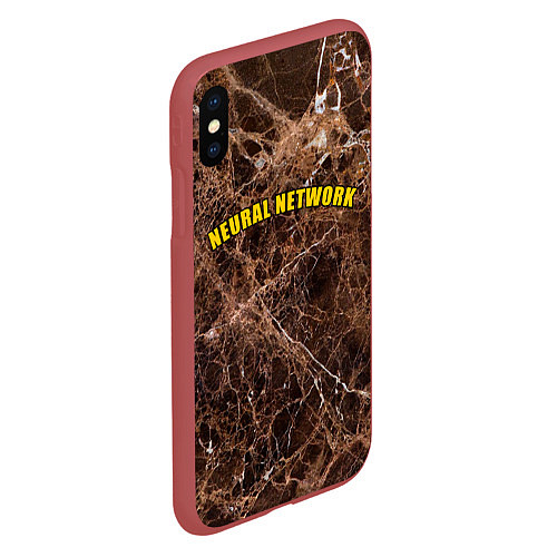 Чехол iPhone XS Max матовый Нейронные связи мозга / 3D-Красный – фото 2