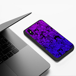 Чехол iPhone XS Max матовый Ахегао яркий градиент, цвет: 3D-черный — фото 2