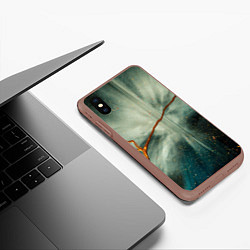 Чехол iPhone XS Max матовый Туман, лучи и краски, цвет: 3D-коричневый — фото 2