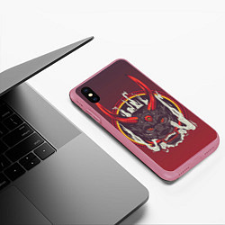 Чехол iPhone XS Max матовый Дъяволщина, цвет: 3D-малиновый — фото 2
