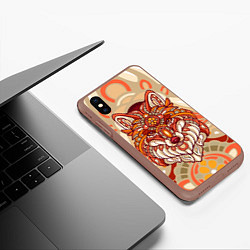 Чехол iPhone XS Max матовый Лиса Патрикеевна, цвет: 3D-коричневый — фото 2