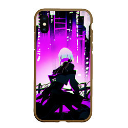 Чехол iPhone XS Max матовый Люси нетраннер - фиолетовый