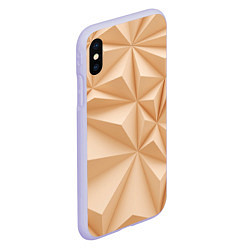 Чехол iPhone XS Max матовый Бежевые полигональные фигуры, цвет: 3D-светло-сиреневый — фото 2