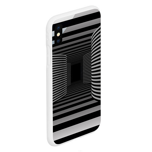 Чехол iPhone XS Max матовый Коридор - оптическая иллюзия / 3D-Белый – фото 2