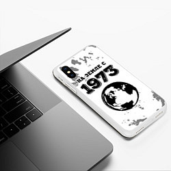 Чехол iPhone XS Max матовый На Земле с 1973: краска на светлом, цвет: 3D-белый — фото 2