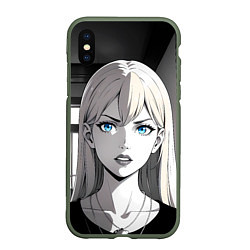 Чехол iPhone XS Max матовый Нейросеть - аниме блондинка