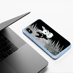 Чехол iPhone XS Max матовый Теневой зайка, цвет: 3D-голубой — фото 2