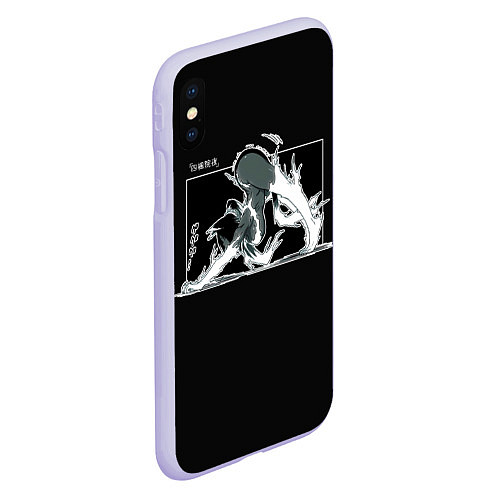 Чехол iPhone XS Max матовый Шихоин Йоруичи неко / 3D-Светло-сиреневый – фото 2