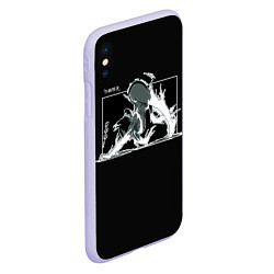 Чехол iPhone XS Max матовый Шихоин Йоруичи неко, цвет: 3D-светло-сиреневый — фото 2