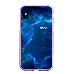 Чехол iPhone XS Max матовый Бескрайний космос - Nasa, цвет: 3D-сиреневый