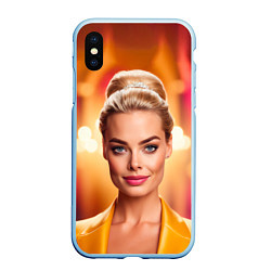 Чехол iPhone XS Max матовый Нейросеть - Барби Марго Робби, цвет: 3D-голубой