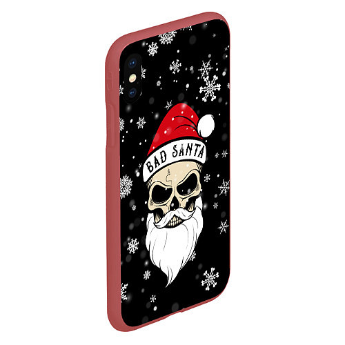Чехол iPhone XS Max матовый Christmas Bad Santa / 3D-Красный – фото 2