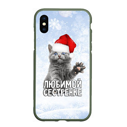 Чехол iPhone XS Max матовый Любимой сестренке - котик