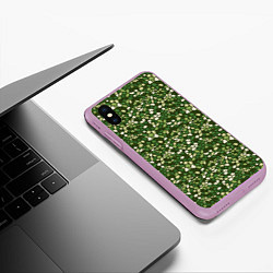 Чехол iPhone XS Max матовый Милитари камни, цвет: 3D-сиреневый — фото 2