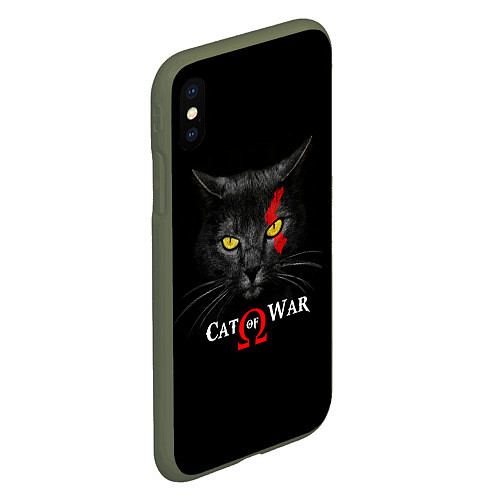 Чехол iPhone XS Max матовый Cat of war collab / 3D-Темно-зеленый – фото 2