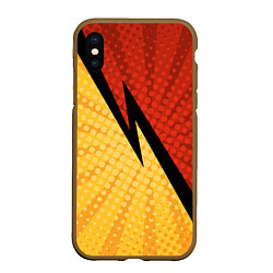 Чехол iPhone XS Max матовый Желтая красная молния
