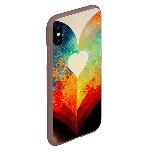 Чехол iPhone XS Max матовый Your heart / 3D-Коричневый – фото 2