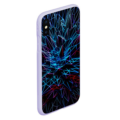 Чехол iPhone XS Max матовый Abstract black crystals / 3D-Светло-сиреневый – фото 2