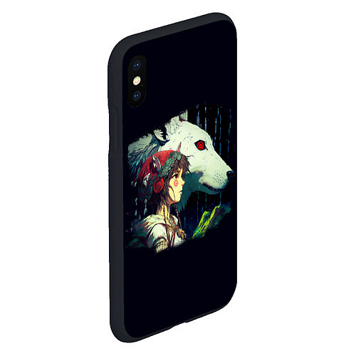 Чехол iPhone XS Max матовый Сан с богиней Моро / 3D-Черный – фото 2