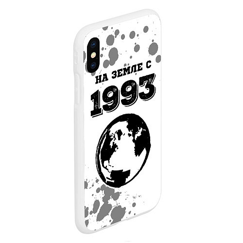 Чехол iPhone XS Max матовый На Земле с 1993: краска на светлом / 3D-Белый – фото 2