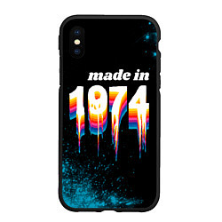 Чехол iPhone XS Max матовый Made in 1974: liquid art, цвет: 3D-черный