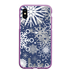 Чехол iPhone XS Max матовый Волшебный снегопад